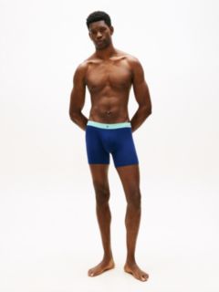 3-Pack Signature Contrast Waistband Boxer Briefs — Blue 3