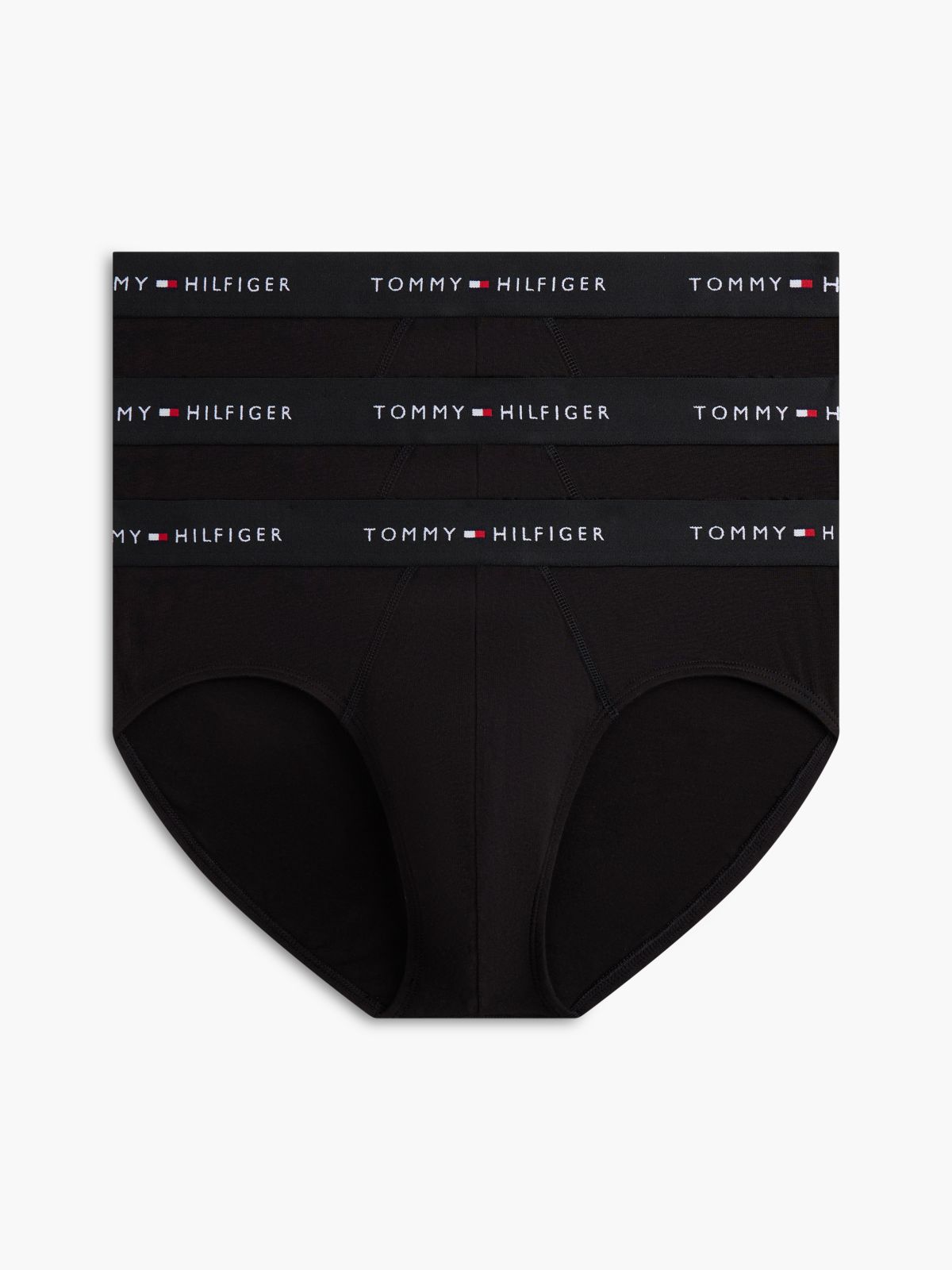 3-Pack Signature Repeat Logo Waistband Briefs — Black