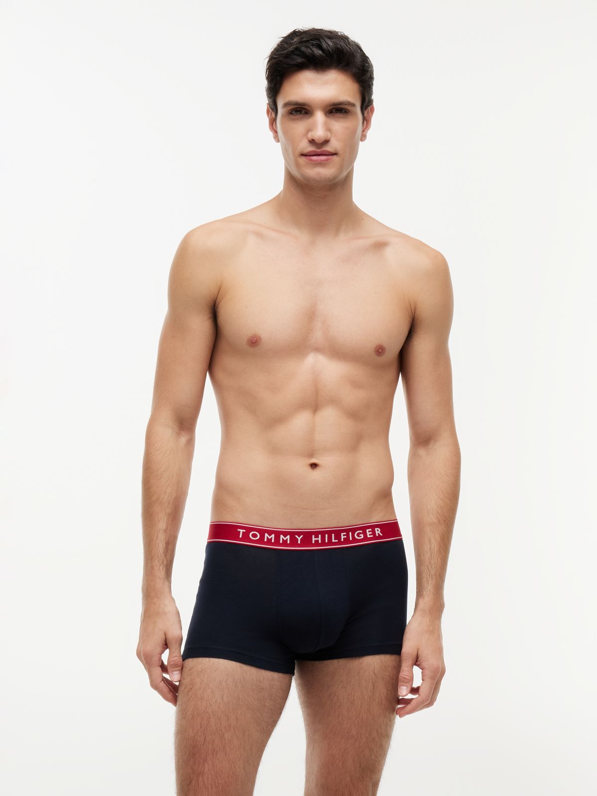 3-Pack Essential Logo Waistband Trunks — Red