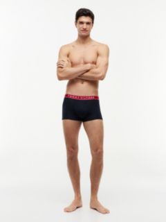 3-Pack Essential Logo Waistband Trunks — Red 3