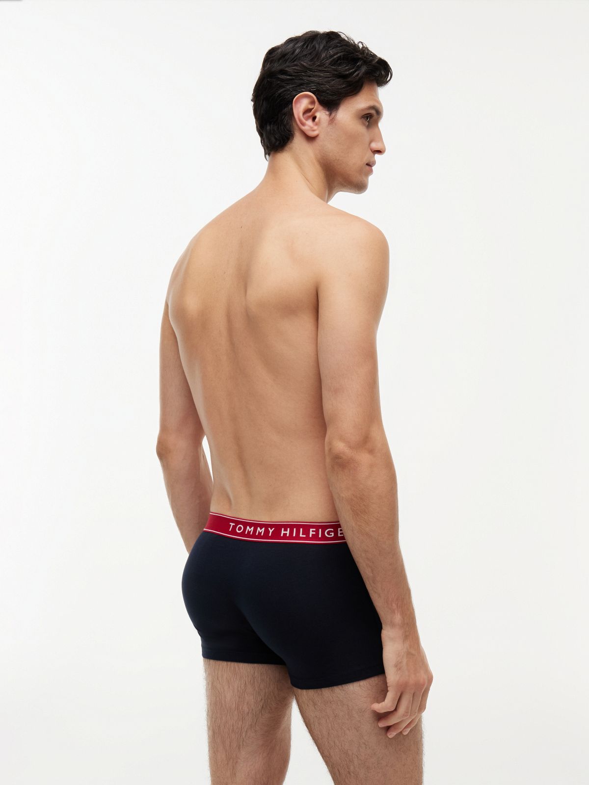 3-Pack Essential Logo Waistband Trunks — Red