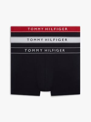 red 3-pack essential logo waistband trunks for men tommy hilfiger
