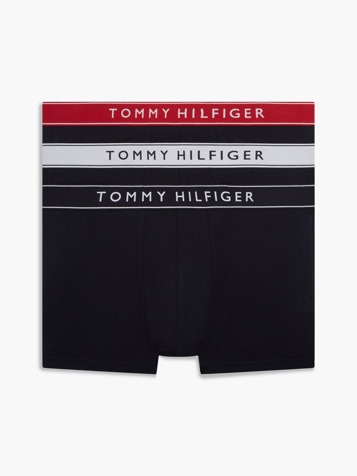 3-Pack Essential Logo Waistband Trunks — Red