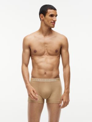 yellow 3-pack essential logo waistband trunks for men tommy hilfiger