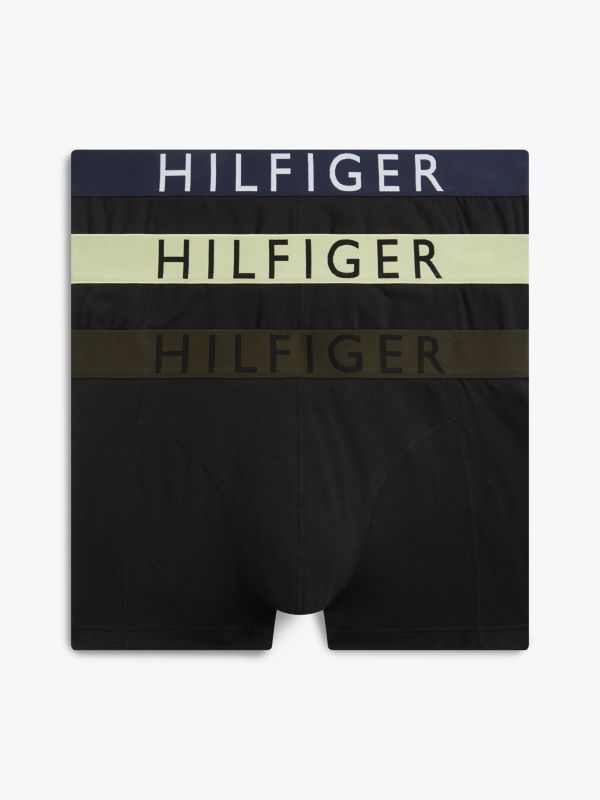 3-Pack Logo Waistband Trunks — Pink