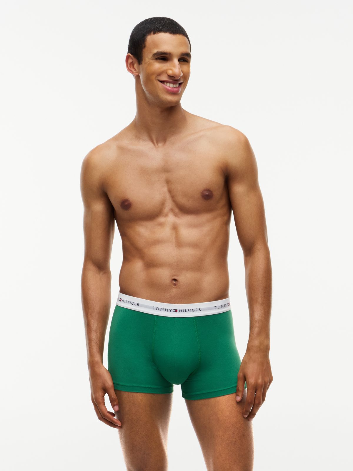 3-Pack Signature Logo Waistband Trunks — Red