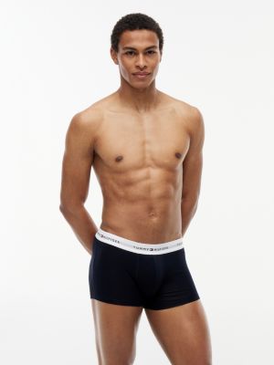 multi 3-pack signature repeat logo waistband trunks for men tommy hilfiger