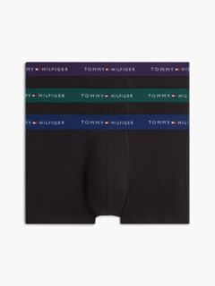 3-Pack Signature Logo Contrast Waistband Trunks — Black 1