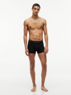 3-Pack Signature Logo Contrast Waistband Trunks — Black 3