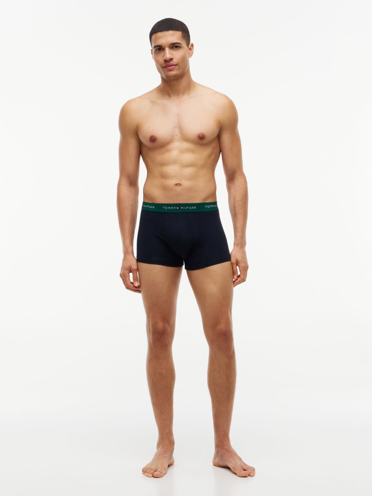 3-Pack Signature Logo Contrast Waistband Trunks — Beige