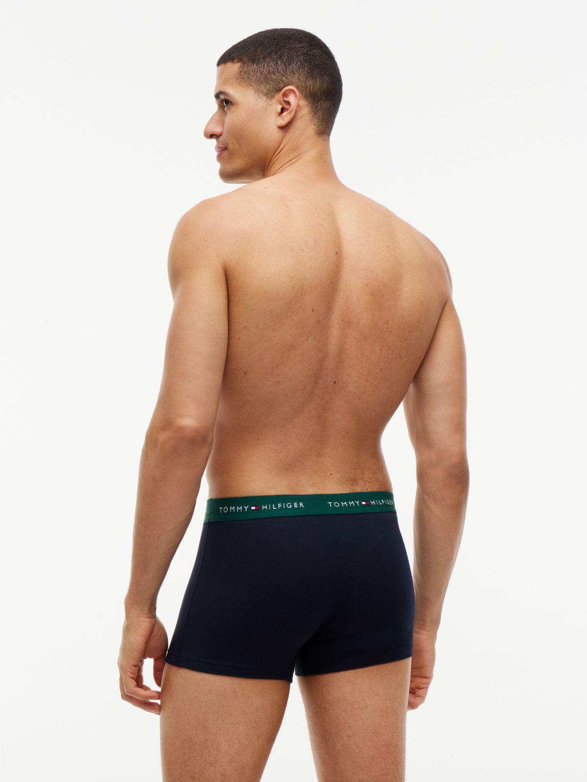 3-Pack Signature Logo Contrast Waistband Trunks — Beige