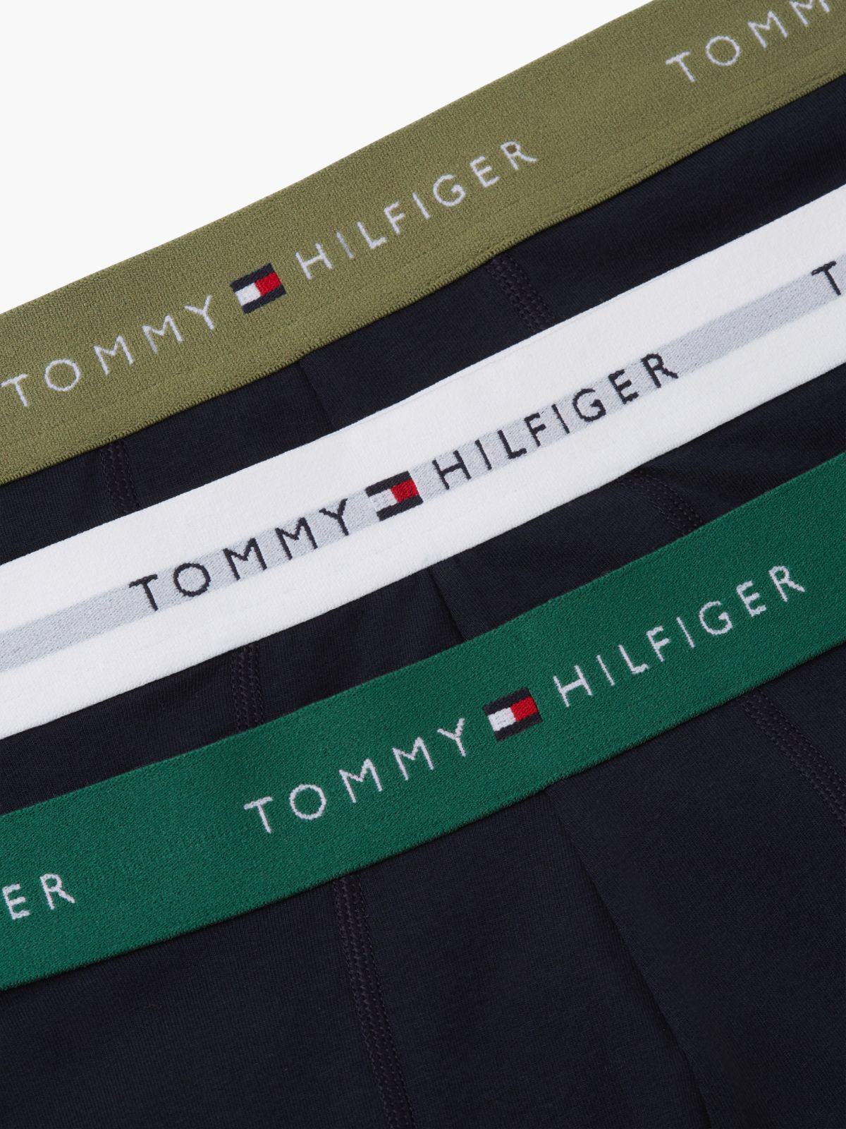 3-Pack Signature Logo Contrast Waistband Trunks — Beige