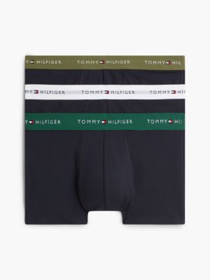 pack de 3 calzoncillos trunk signature con cintura a contraste beige de hombres tommy hilfiger