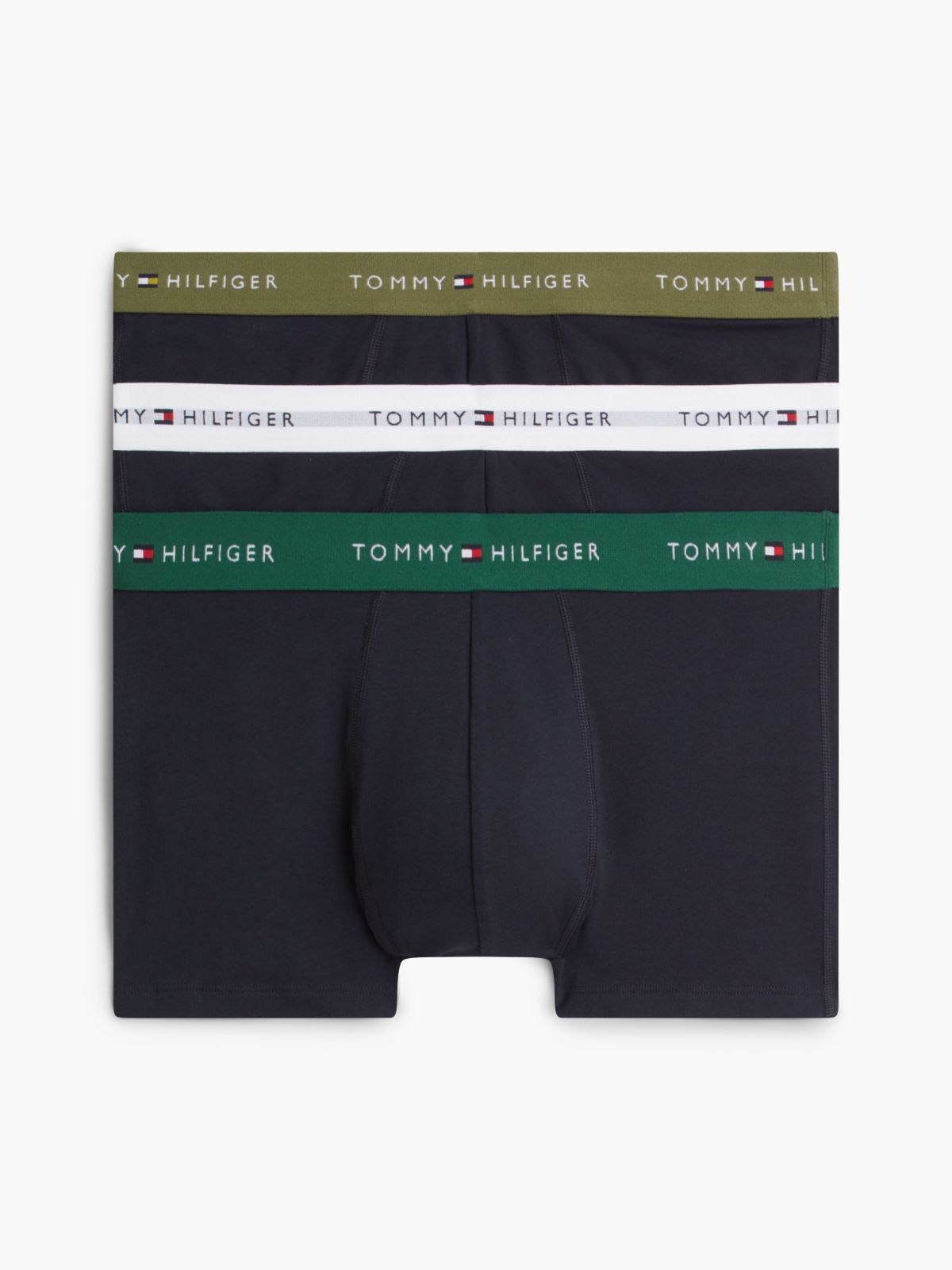 3-Pack Signature Logo Contrast Waistband Trunks — Beige