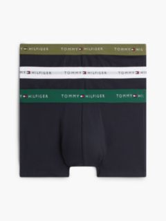 3-Pack Signature Logo Contrast Waistband Trunks — Beige 1
