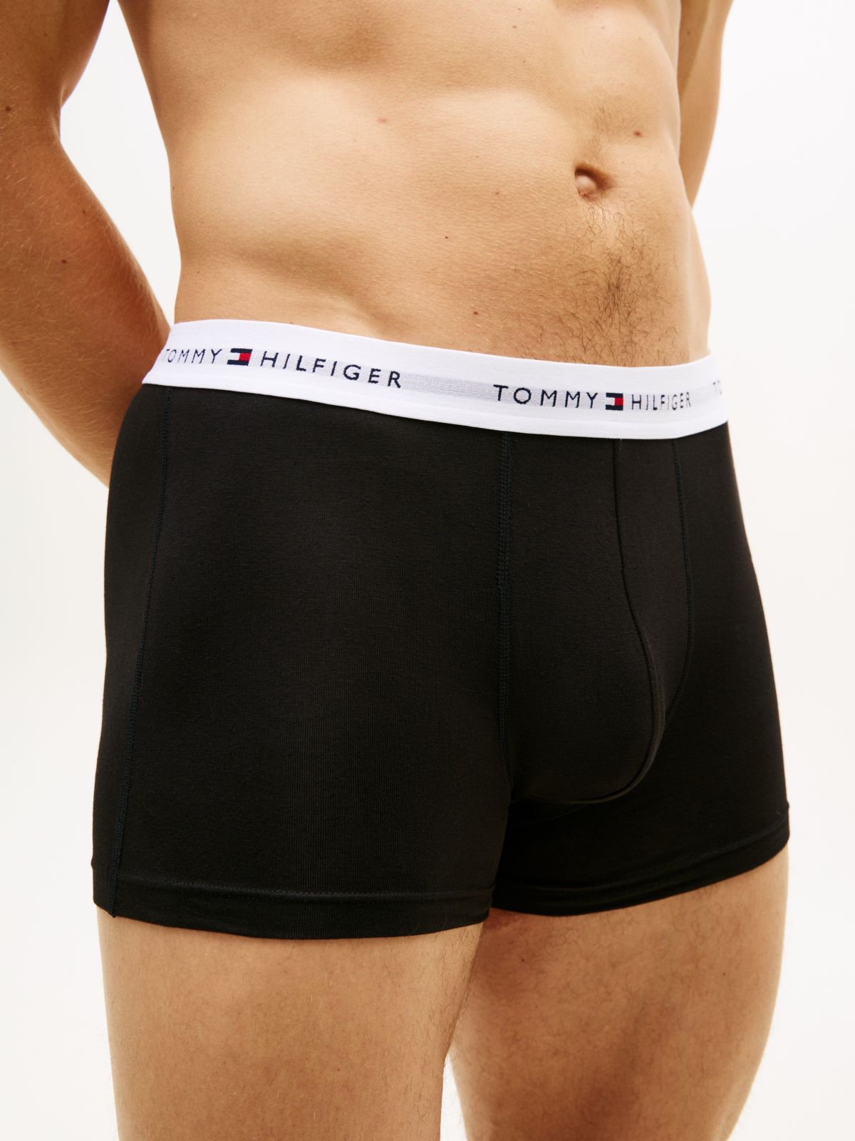 3-Pack Signature Logo Contrast Waistband Trunks — Blue