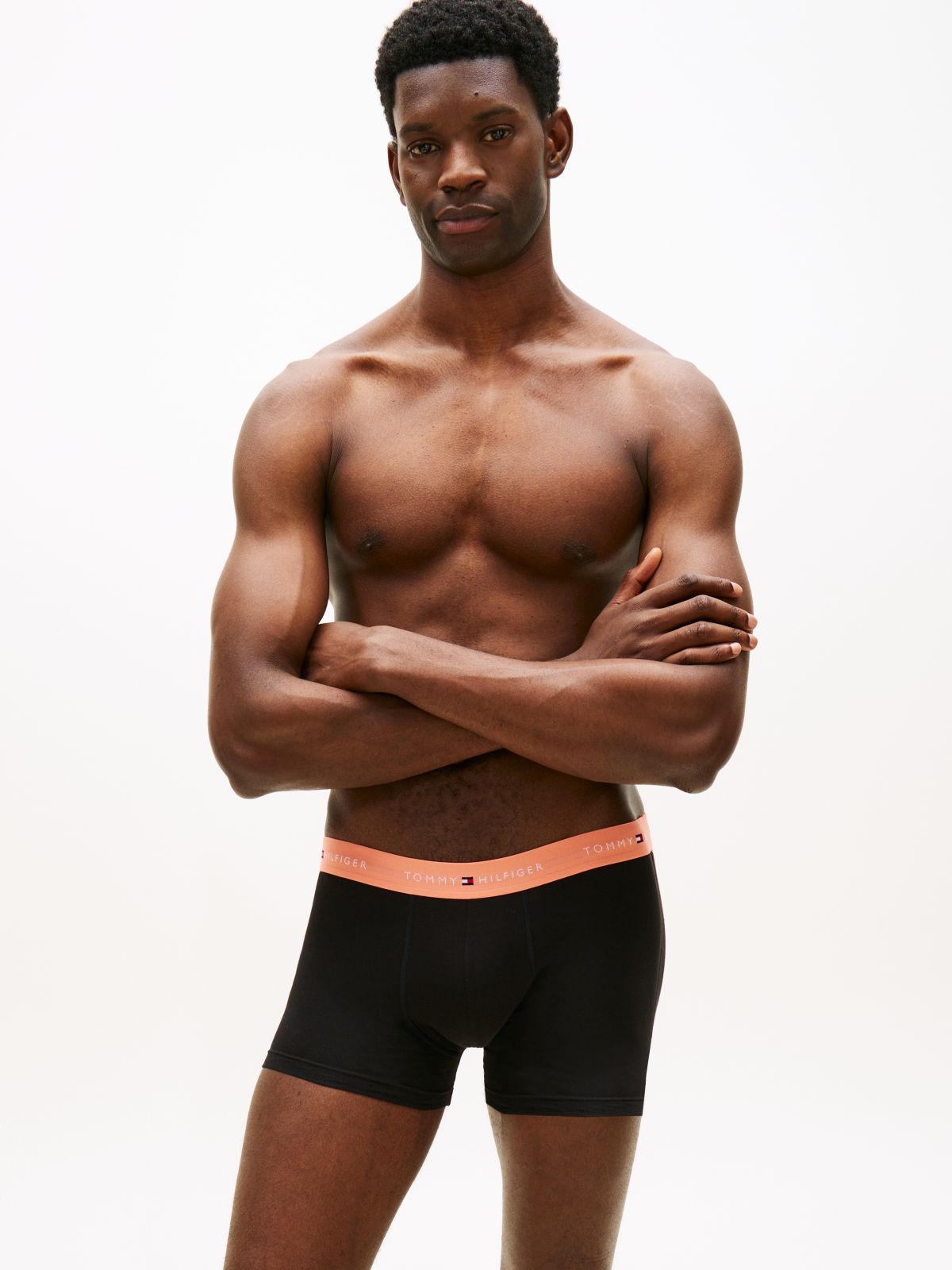 3-Pack Signature Logo Contrast Waistband Trunks — Blue