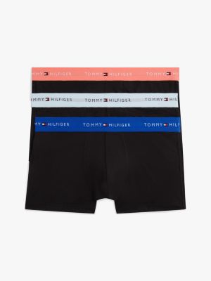 blue 3-pack signature repeat logo waistband trunks for men tommy hilfiger