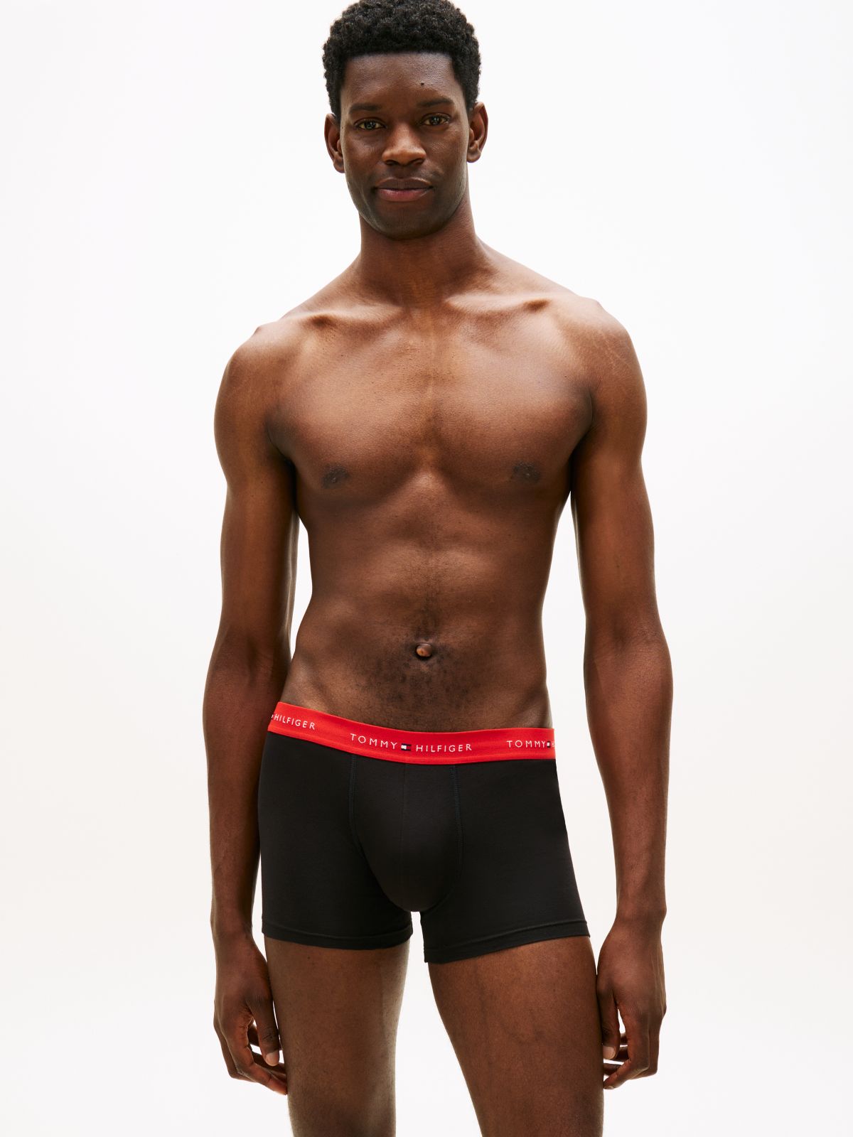 3-Pack Signature Logo Contrast Waistband Trunks — Blue