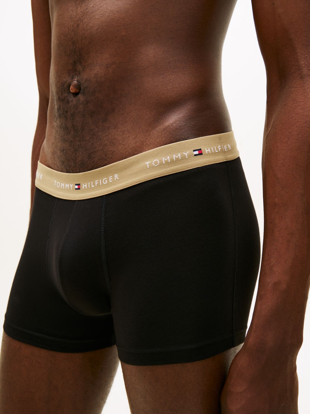 3-Pack Signature Logo Contrast Waistband Trunks — Gold