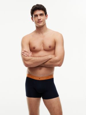 pink 3-pack signature logo contrast waistband trunks for men tommy hilfiger