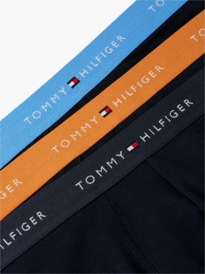 pink 3-pack signature logo contrast waistband trunks for men tommy hilfiger