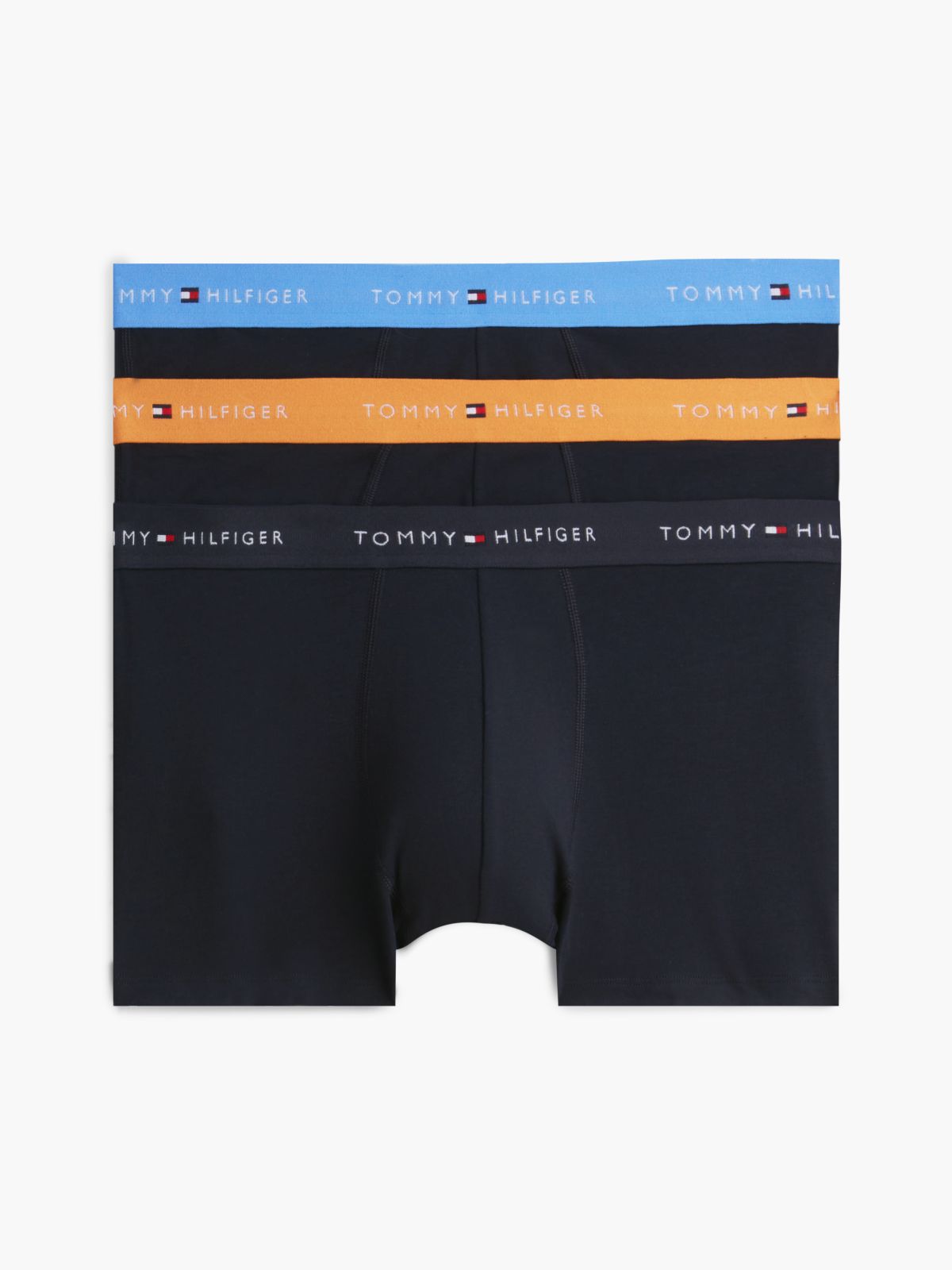 3-Pack Signature Logo Contrast Waistband Trunks — Pink