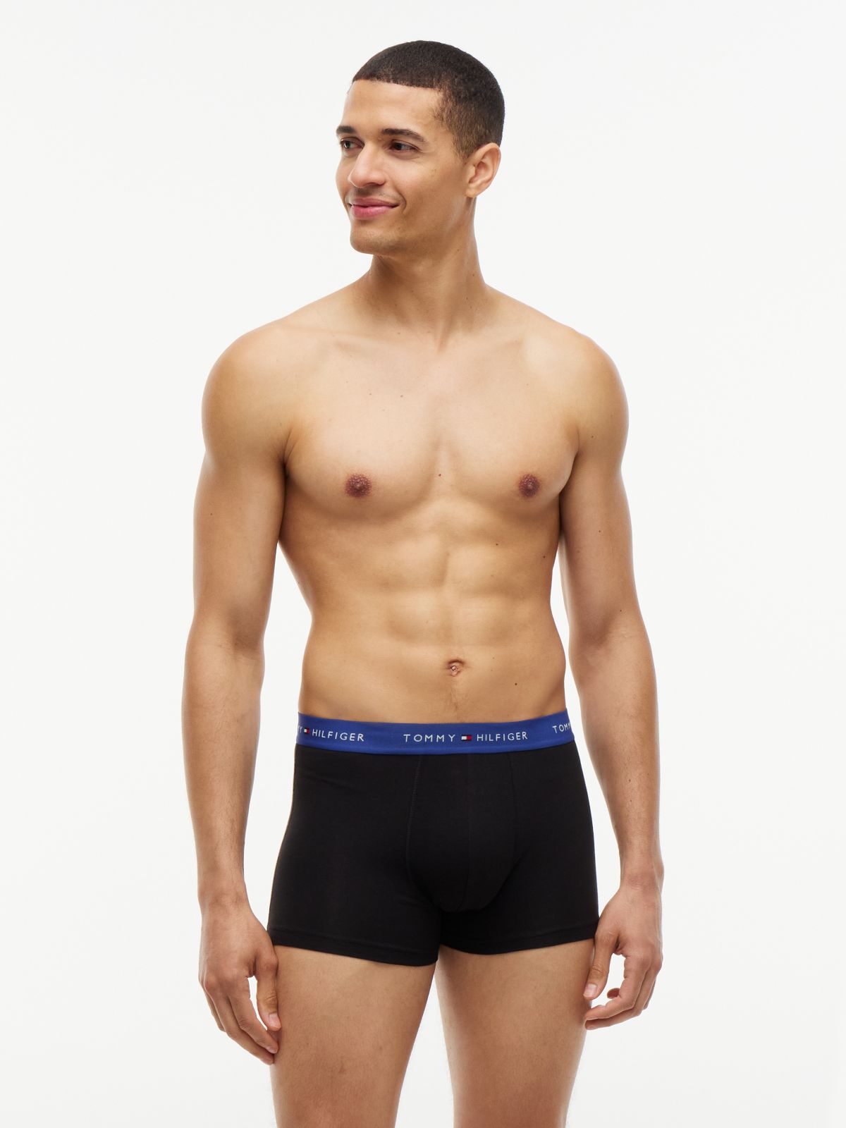 3-Pack Signature Logo Contrast Waistband Trunks — Pink
