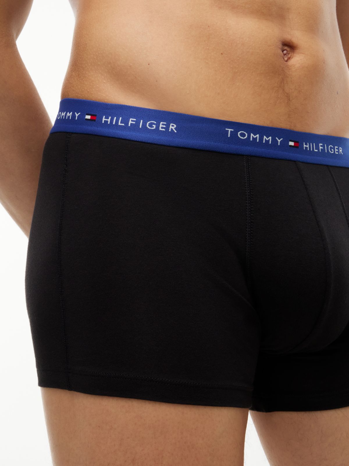 3-Pack Signature Logo Contrast Waistband Trunks — Pink