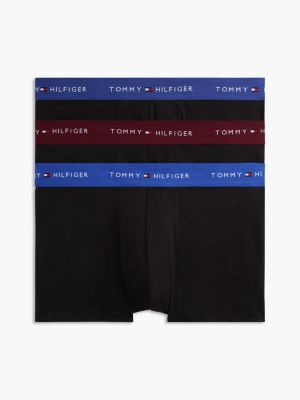 pink 3-pack signature logo contrast waistband trunks for men tommy hilfiger