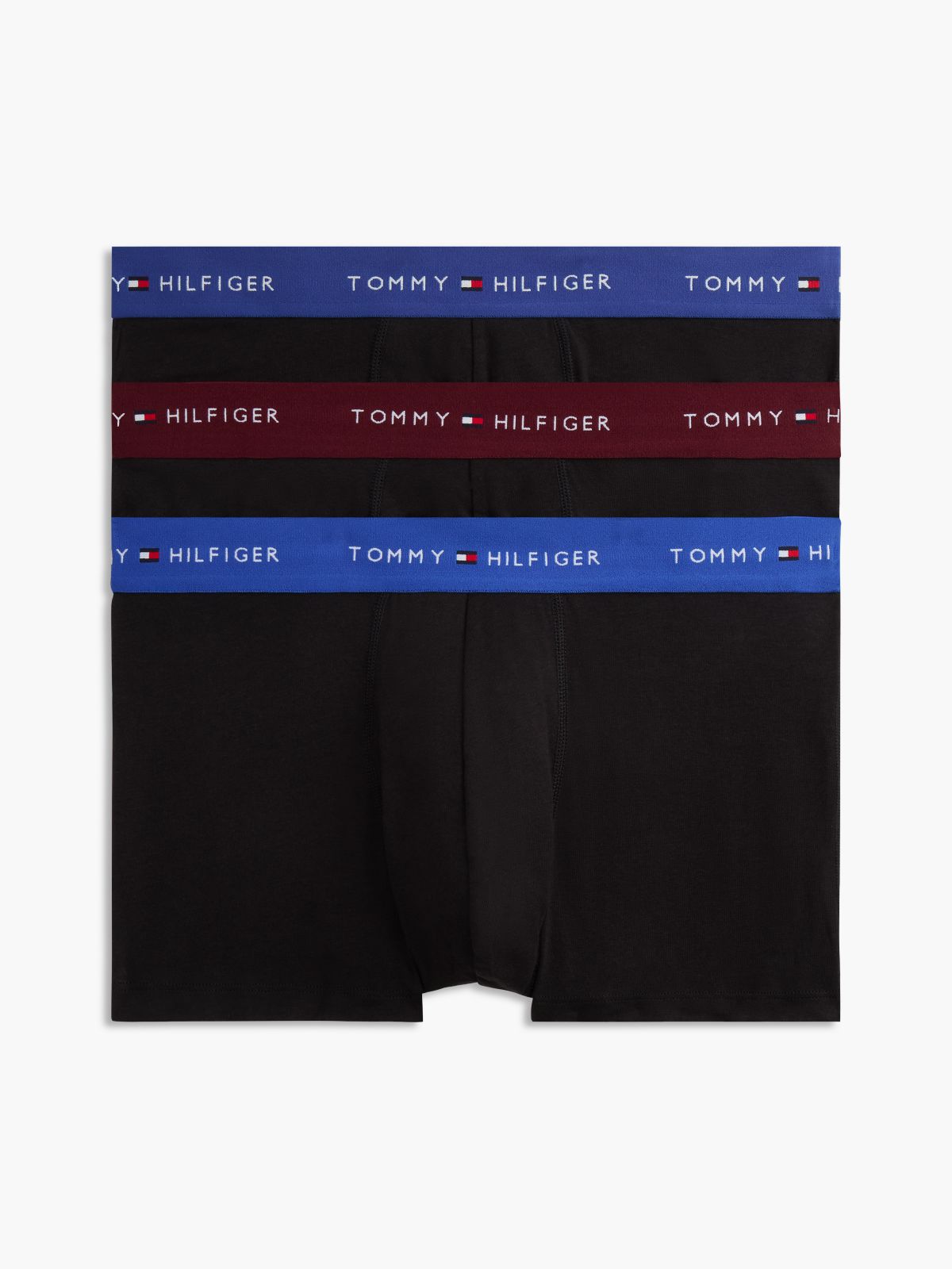 3-Pack Signature Logo Contrast Waistband Trunks — Pink