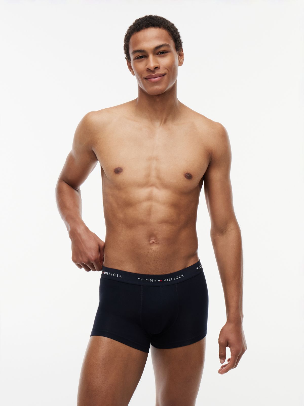 3-Pack Signature Logo Contrast Waistband Trunks — Multi