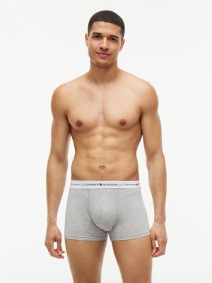 black 3-pack signature logo waistband print trunks for men tommy hilfiger