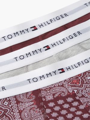 black 3-pack signature logo waistband print trunks for men tommy hilfiger