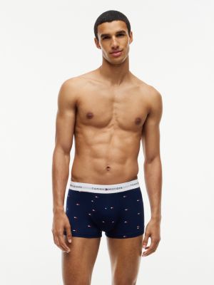 multi 3-pack signature logo waistband print trunks for men tommy hilfiger