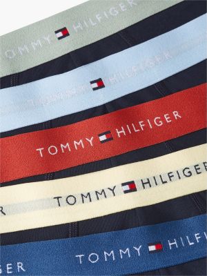 grey 5-pack signature logo waistband trunks for men tommy hilfiger