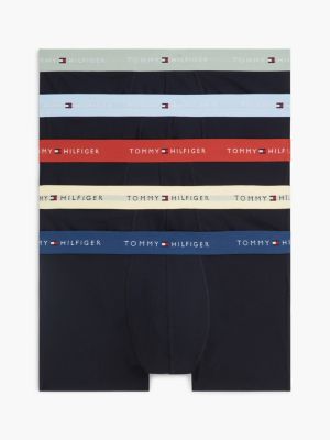 grey 5-pack signature logo waistband trunks for men tommy hilfiger