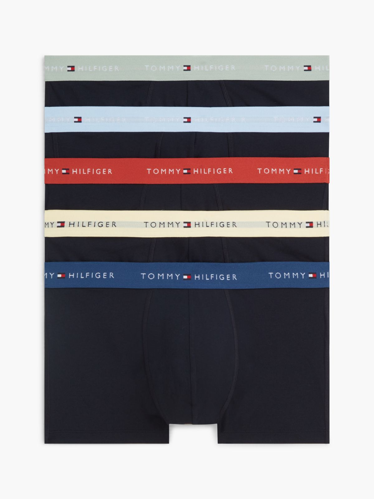 5-Pack Signature Logo Waistband Trunks — Grey
