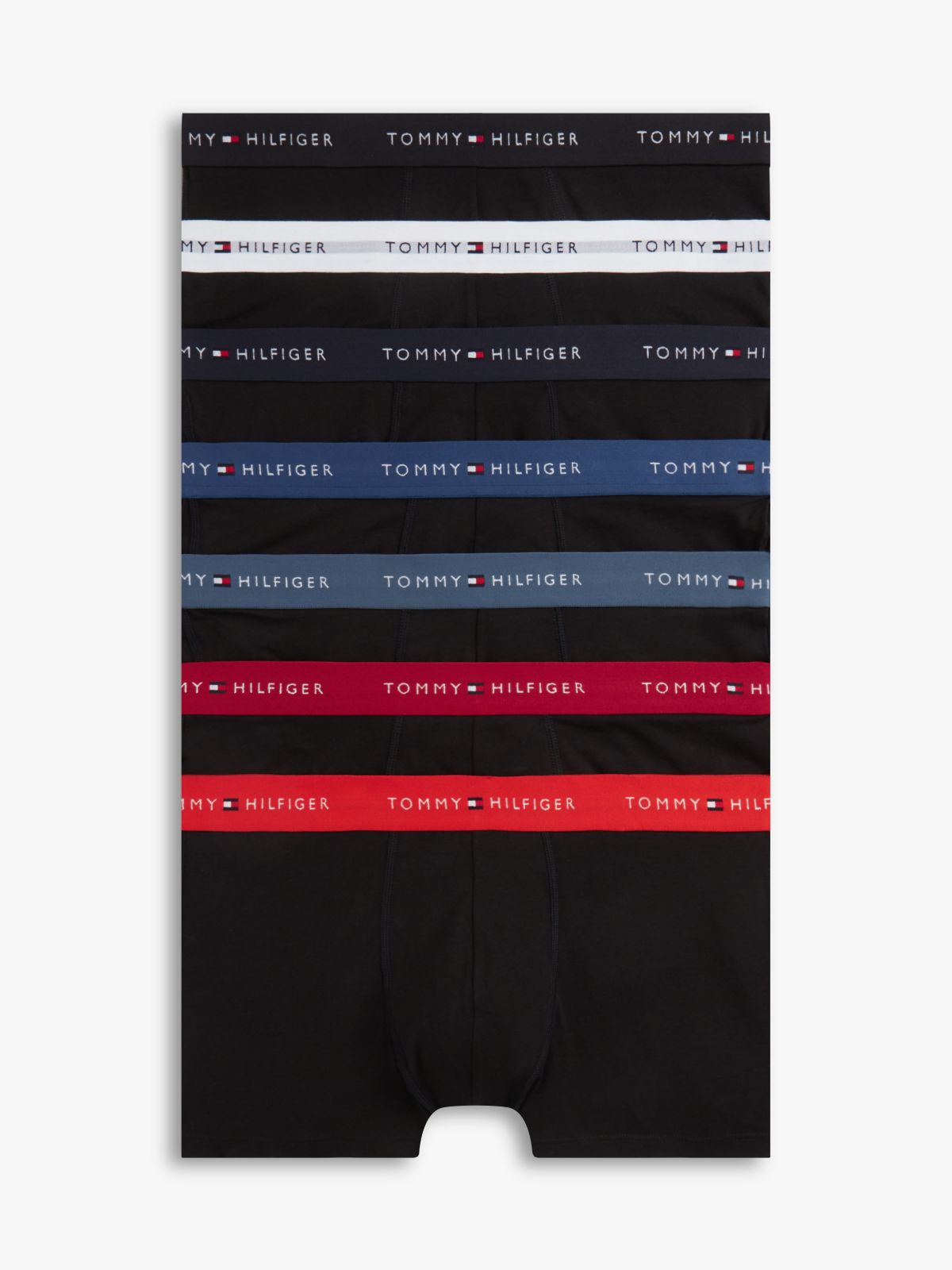 7-Pack Signature Logo Waistband Trunks — Black