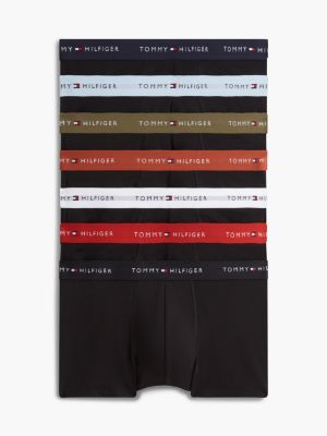 blue 7-pack signature logo waistband trunks for men tommy hilfiger