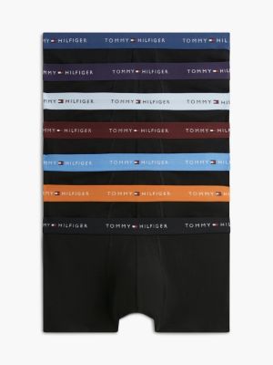 yellow 7-pack signature logo waistband trunks for men tommy hilfiger