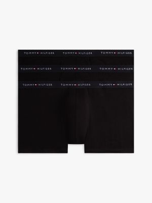  black plus 3-pack signature logo waistband trunks for men tommy hilfiger