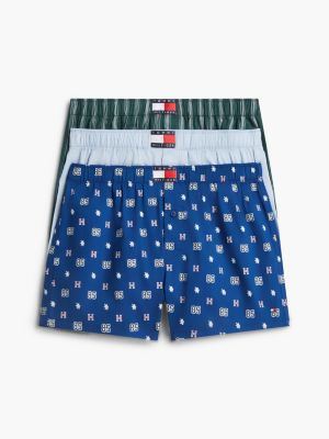 multi 3-pack heritage print woven boxer shorts for men tommy hilfiger