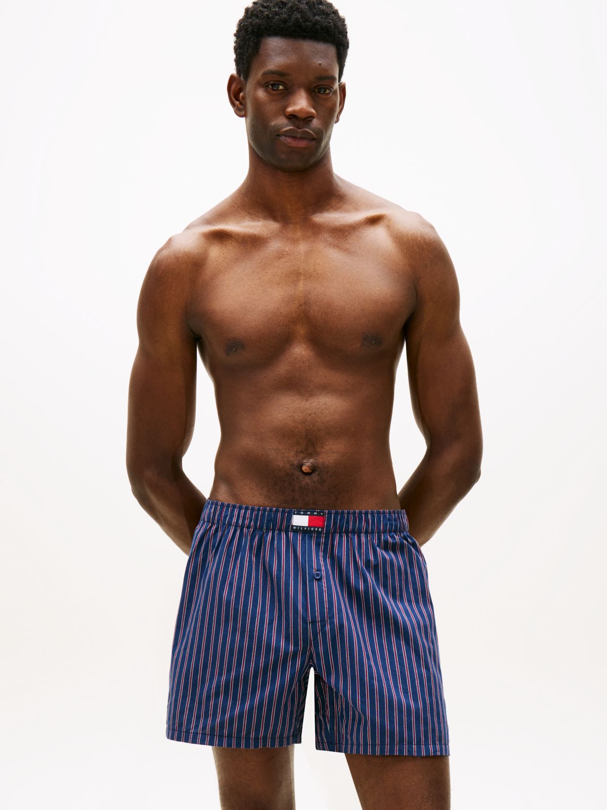 Heritage Woven Poplin Boxer Shorts — Blue