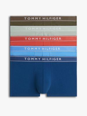 grey 5-pack essential repeat logo waistband trunks for men tommy hilfiger