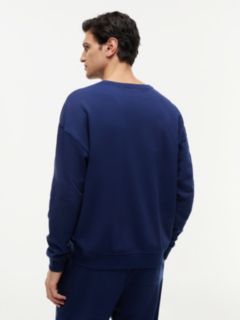 Essential Logo Terry Lounge Track Top — Blue 4