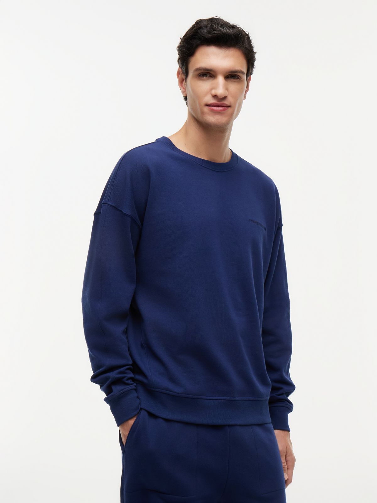 Essential Logo Terry Lounge Track Top — Blue