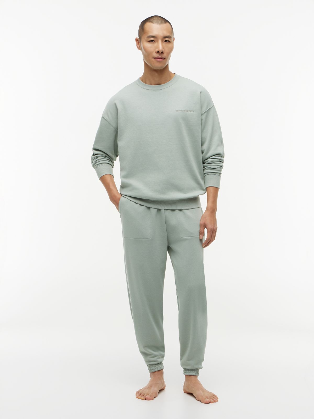 Essential Logo Terry Lounge Track Top — Grey
