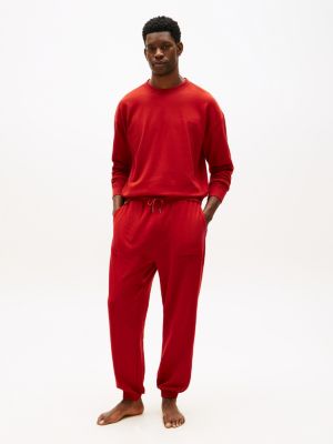 red essential lounge-jogginghose aus terry für herren - tommy hilfiger