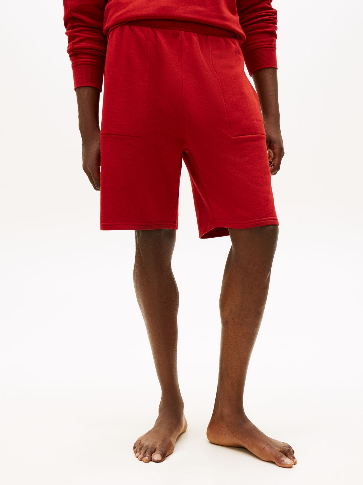 Essential Logo Terry Lounge Shorts — Red